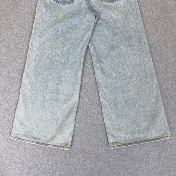 Old Navy Wide Leg Jeans Womens 4 Sky Hi A Line Blue Light Wash Denim Baggy READ - Picture 9 of 15